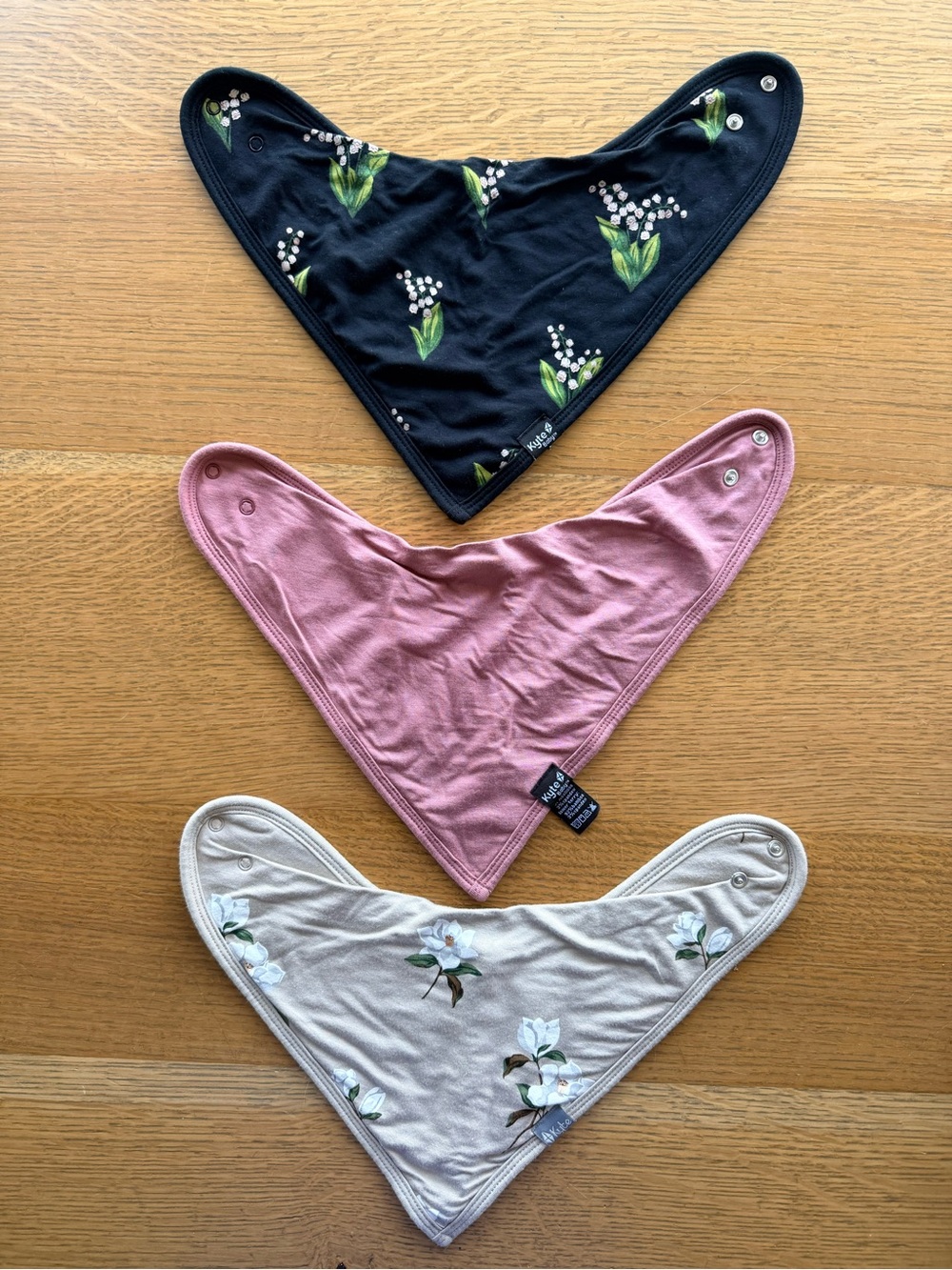 Kyte Baby Bib Bundle- Midnight Lily, Dusty Rose & Khaki Magnolia